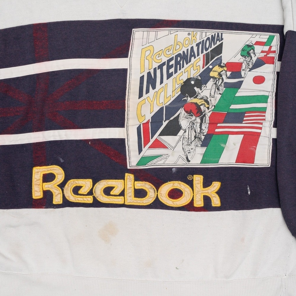 Vintage 80s Reebok Sport Special Edition International Cyclists Sweatshirt L - Picture 3 of 14